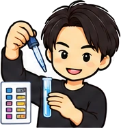 水質を検査している管理人のイラスト